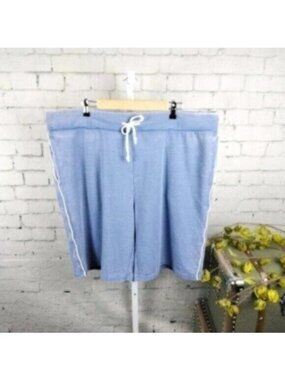 Alternative Sustainable Drawstring Shorts With Pockets In Blue Crush Ivory XXL